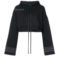 Cuffs Detail Cropped Hoodie by Vera Wang at Farfetch